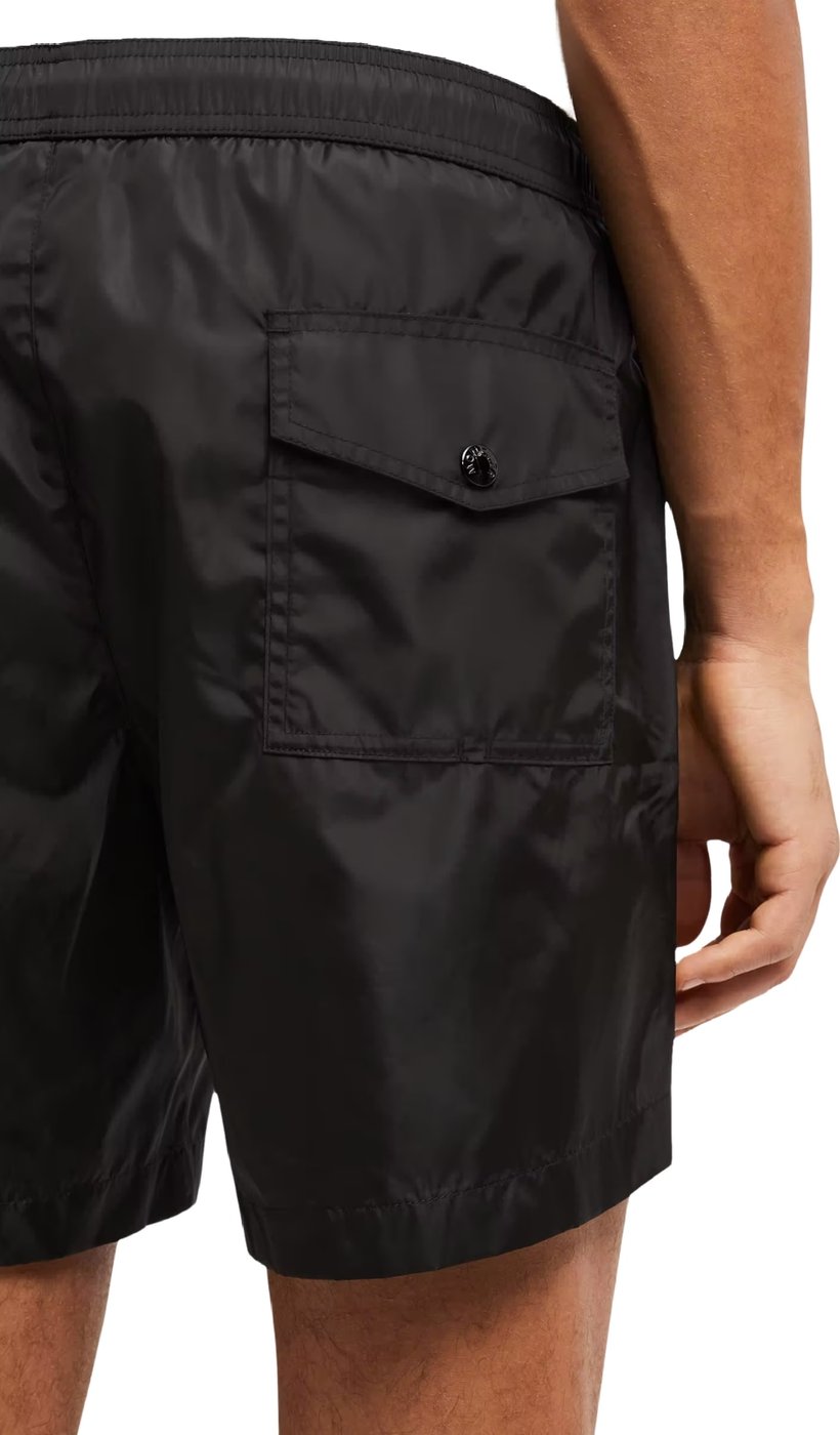Moncler Men's Logo Patch Swim Shorts Black