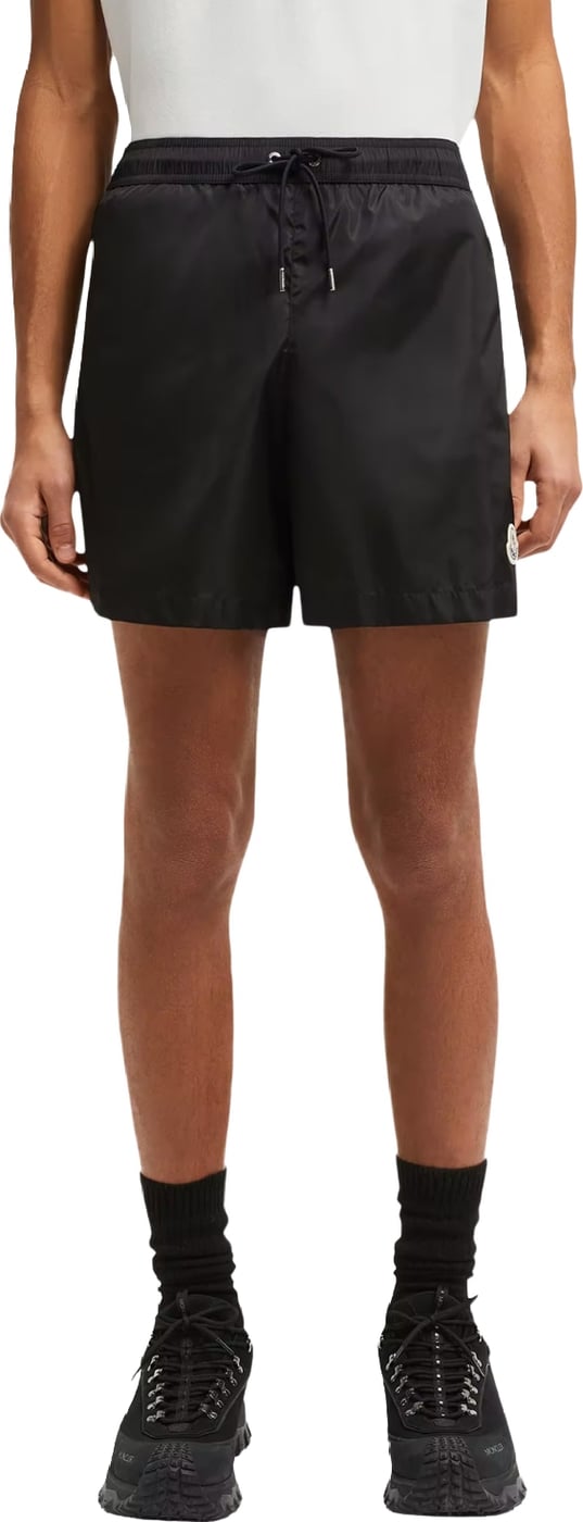 Moncler Men's Logo Patch Swim Shorts Black