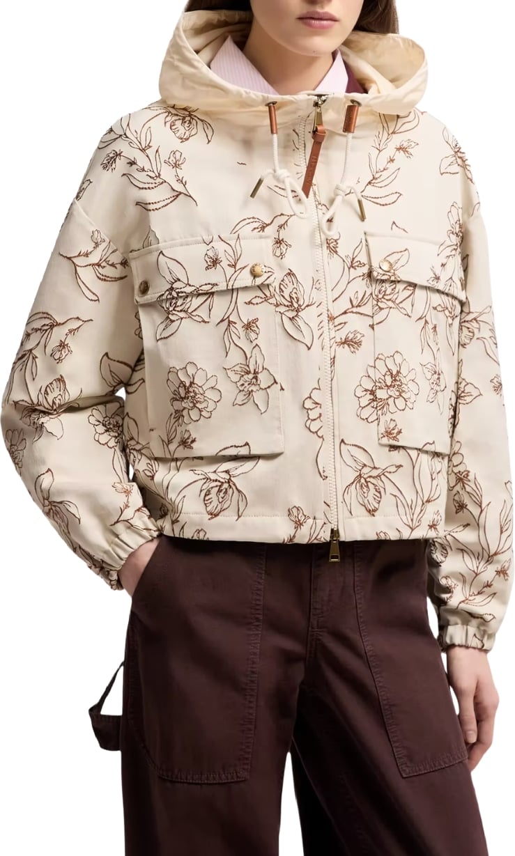 Moncler Nepeta Women's Hooded Floral Print Jacket