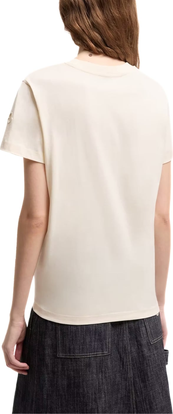 Moncler Women's Embroidered Logo Cotton T-Shirt White