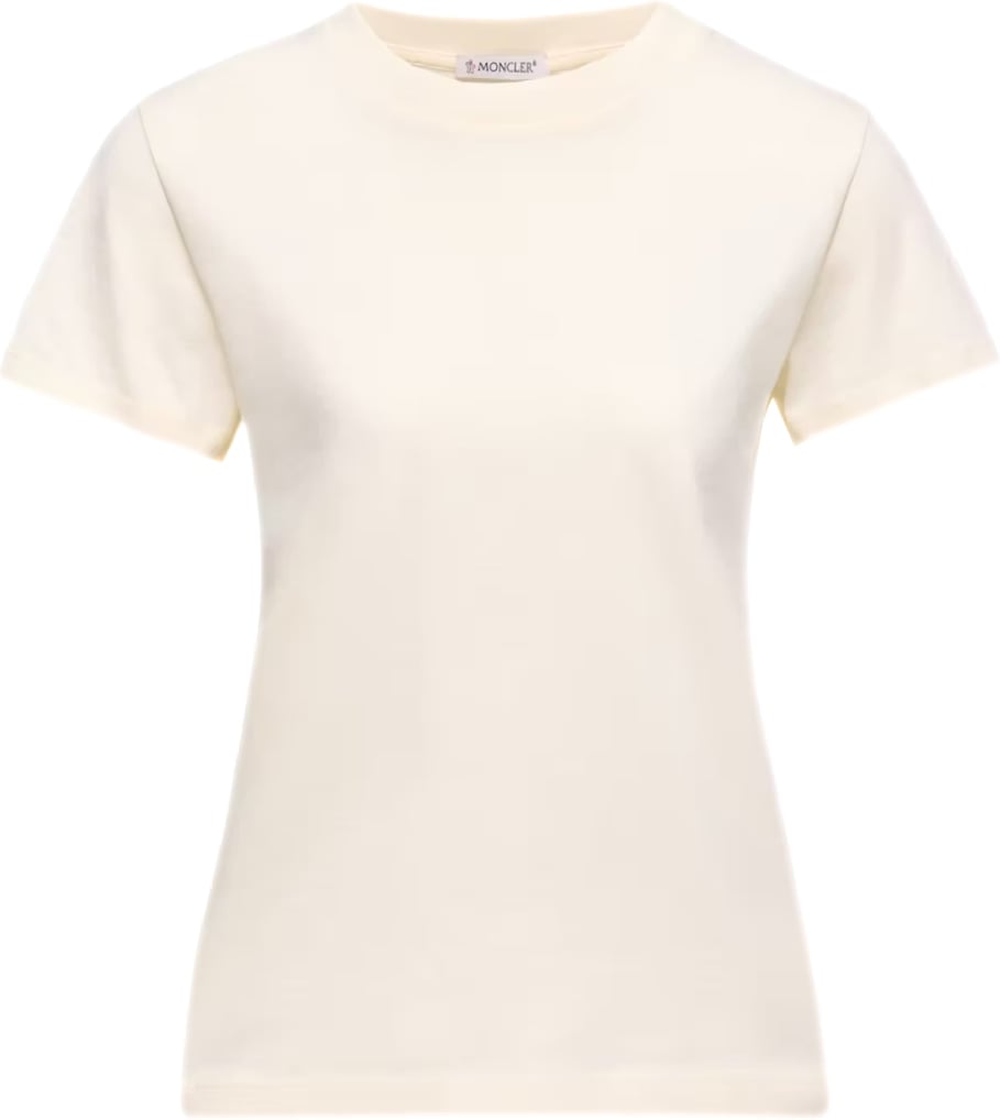 Moncler Women's Embroidered Logo Cotton T-Shirt White