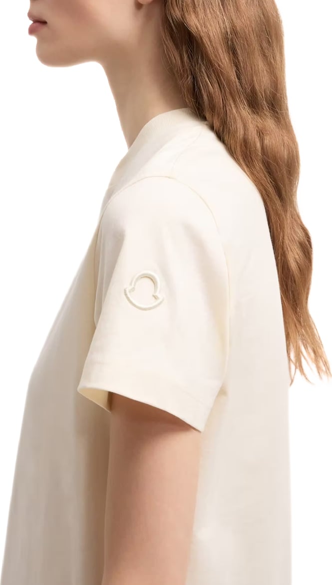 Moncler Women's Embroidered Logo Cotton T-Shirt White