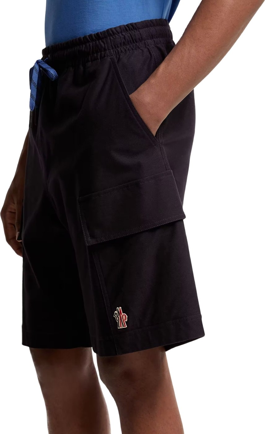 Moncler Men's Cotton Gabardine Cargo Shorts Navy