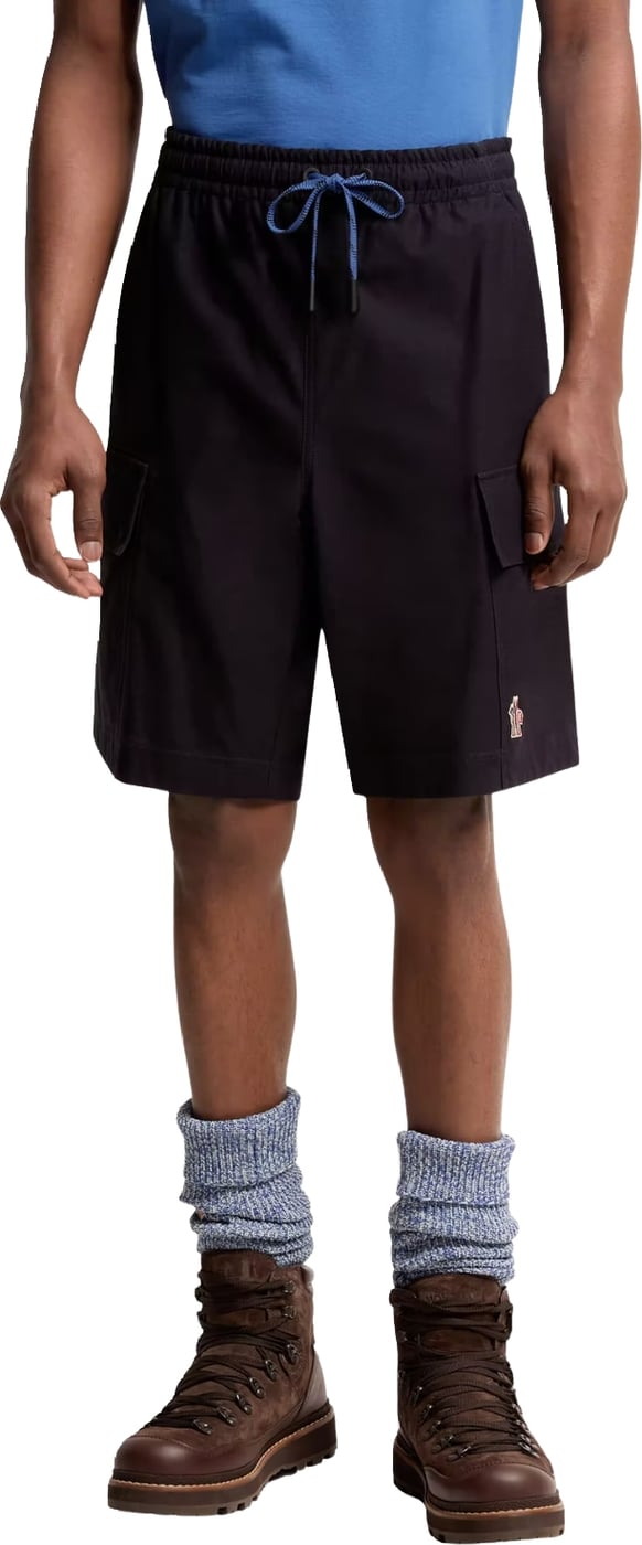 Moncler Men's Cotton Gabardine Cargo Shorts Navy
