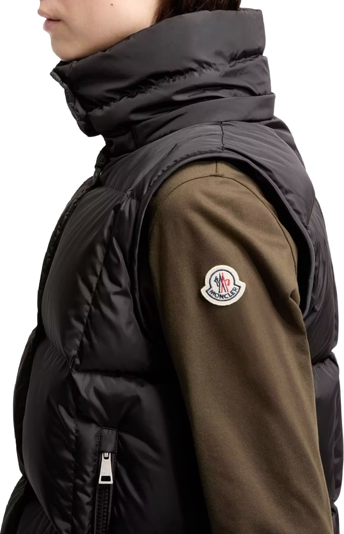 Moncler Macareux Down Padded Vest with Hood Black