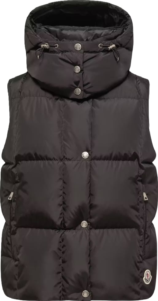 Moncler Macareux Down Padded Vest with Hood Black