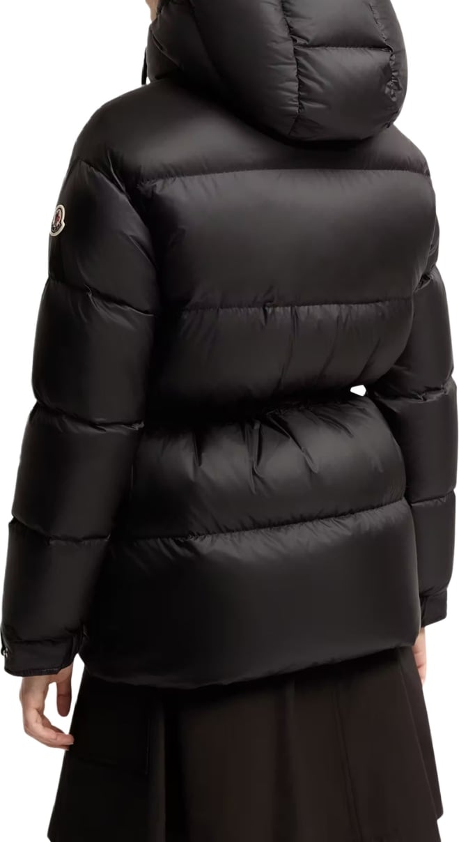 Moncler Sesie midi down jacket with hood Black