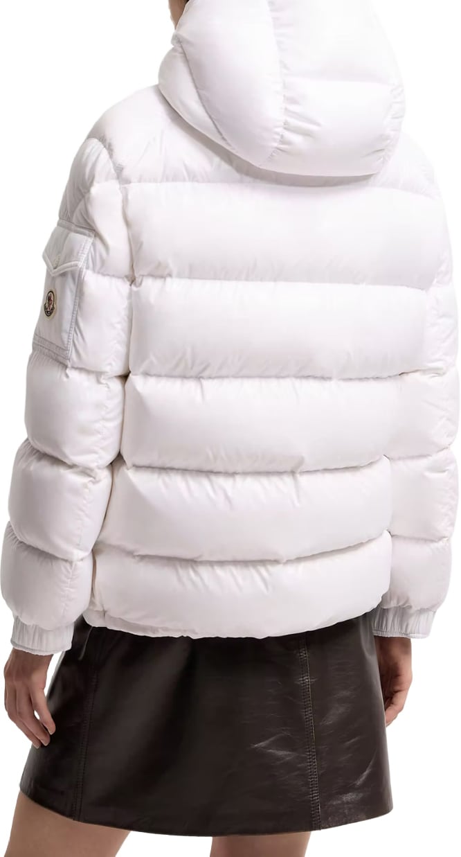 Moncler Maire Hooded Short Down Jacket White