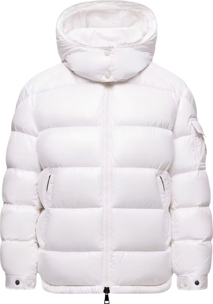 Moncler Maire Hooded Short Down Jacket White