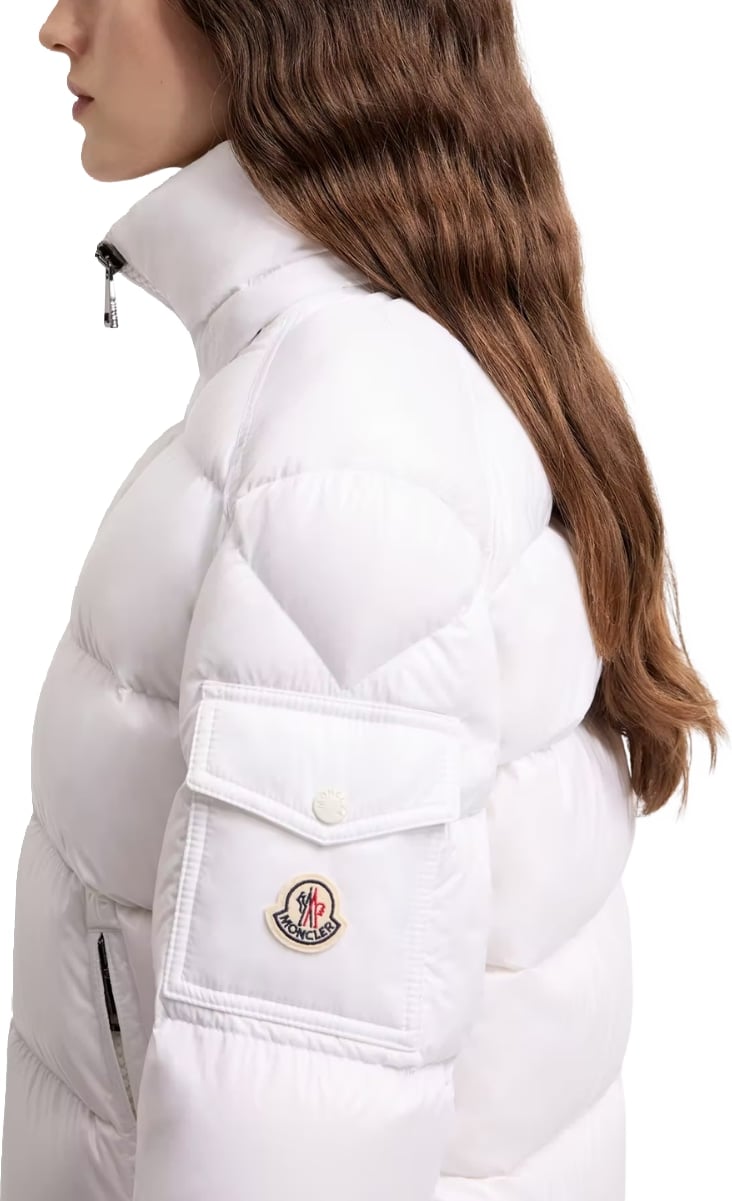 Moncler Maire Hooded Short Down Jacket White