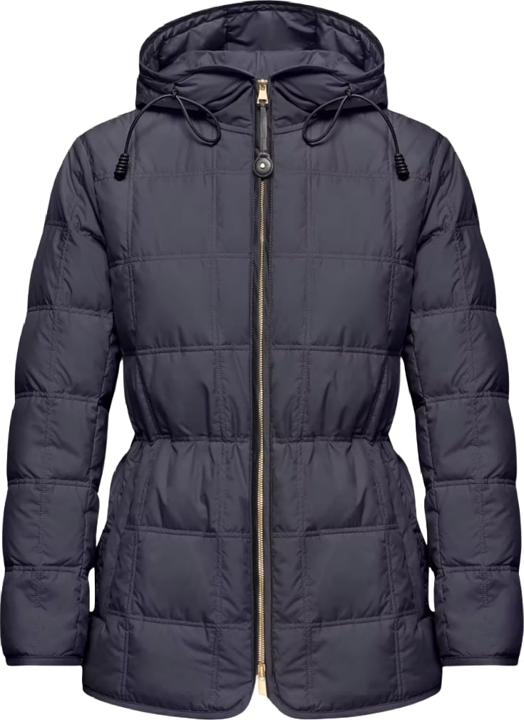 Moncler Cygnet short down jacket with hood Navy
