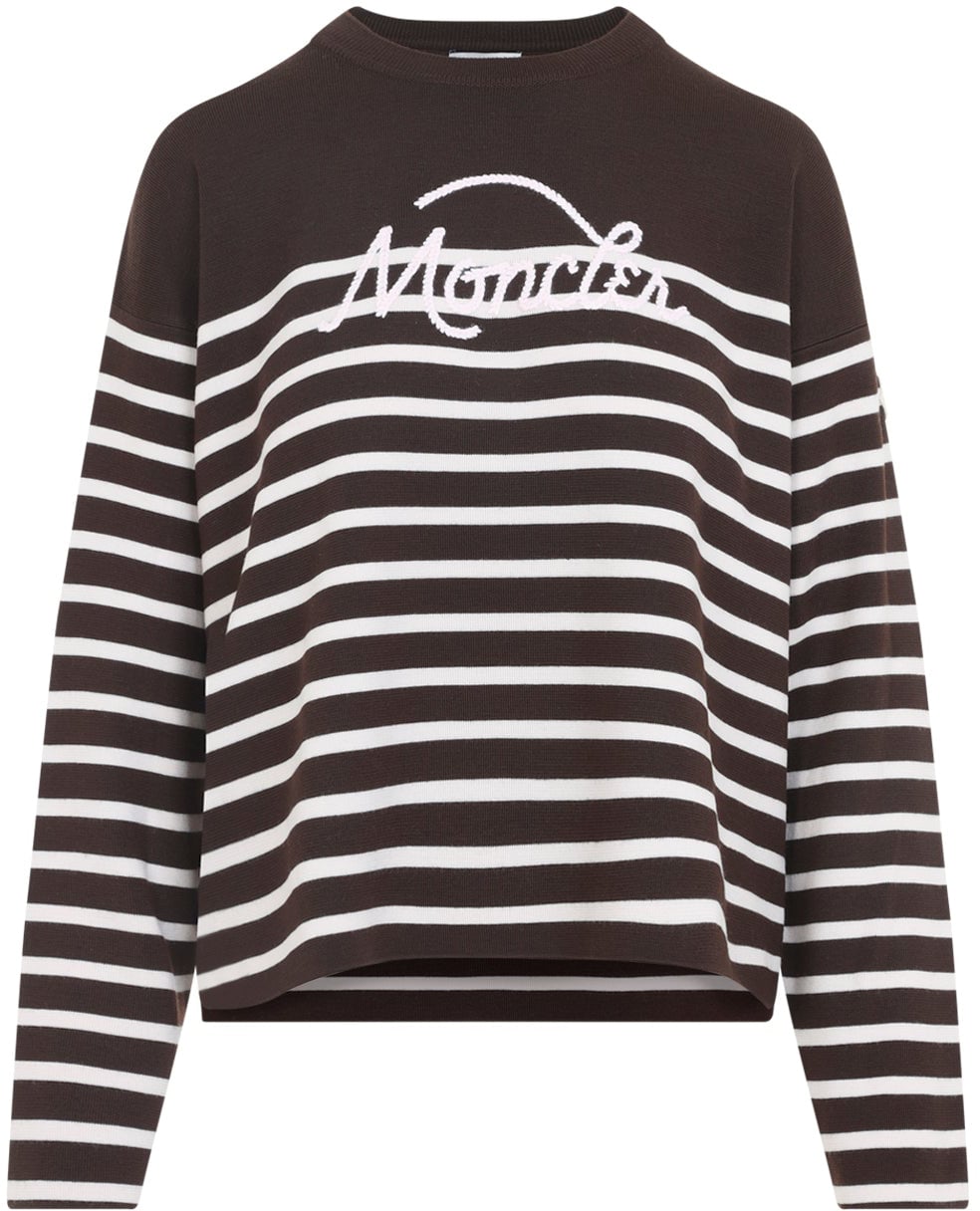 Moncler Striped Logo Knit Sweater