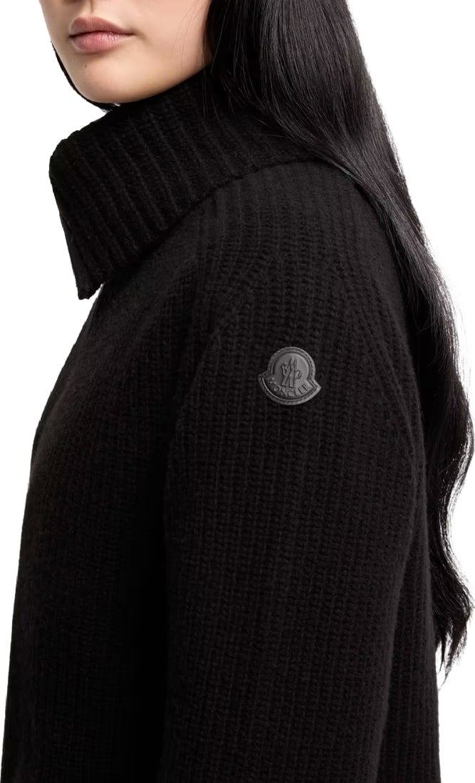 Moncler Wool & Cashmere Zip-Up Jumper Black
