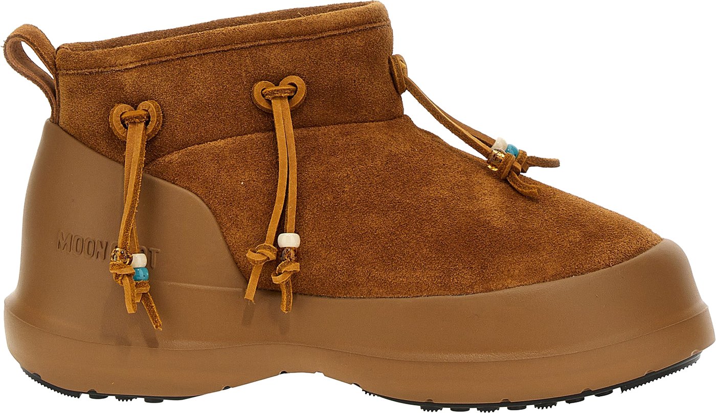 Moon Boot Brown Suede Leather Flat Boots
