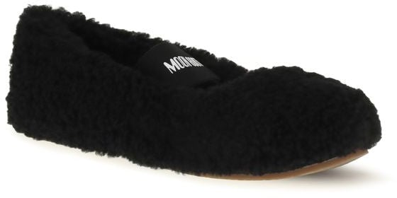 Moon Boot Black Fur Ballet Flats