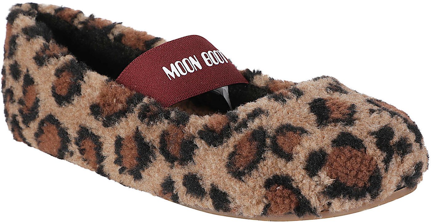 Fleece Leopard Ballerina Brown