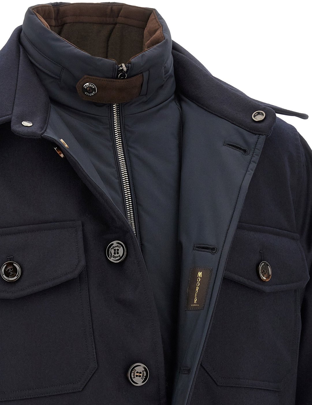 MooRER Blue Wool Full-Length Jacket