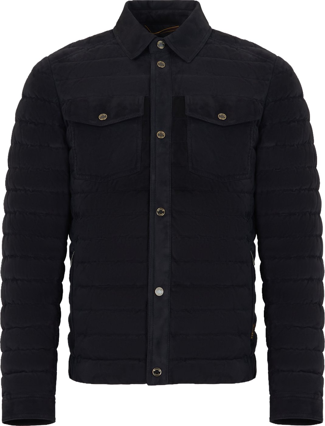 Padded leather jacket