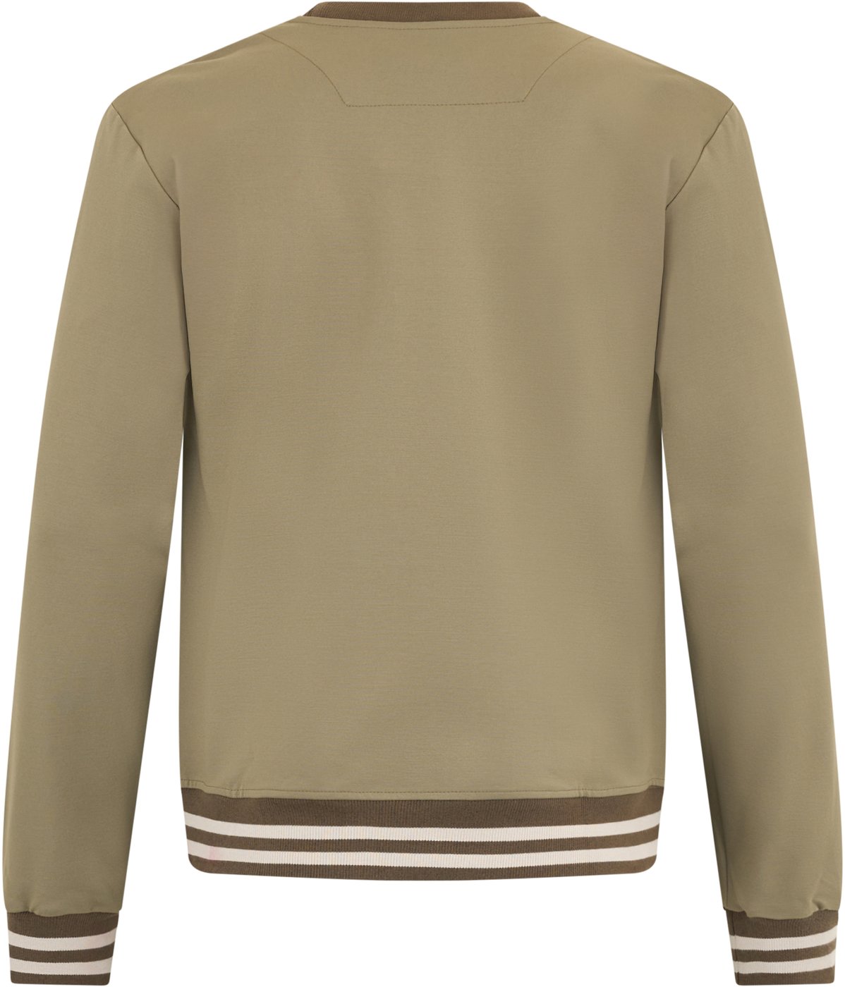 Khaki casual sweatshirt with round neck