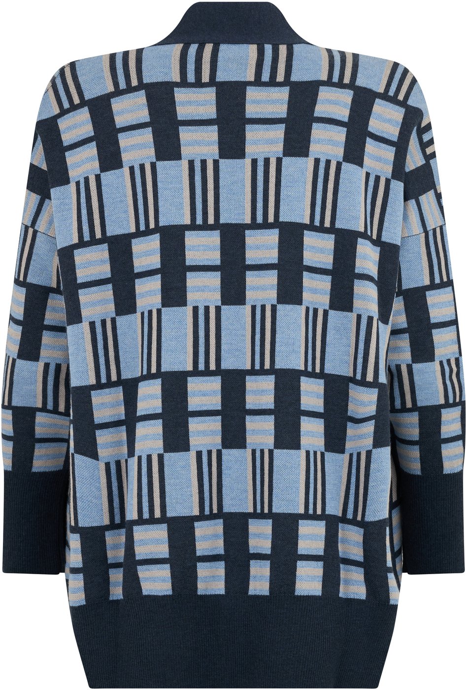 Cardigan with geometric belt