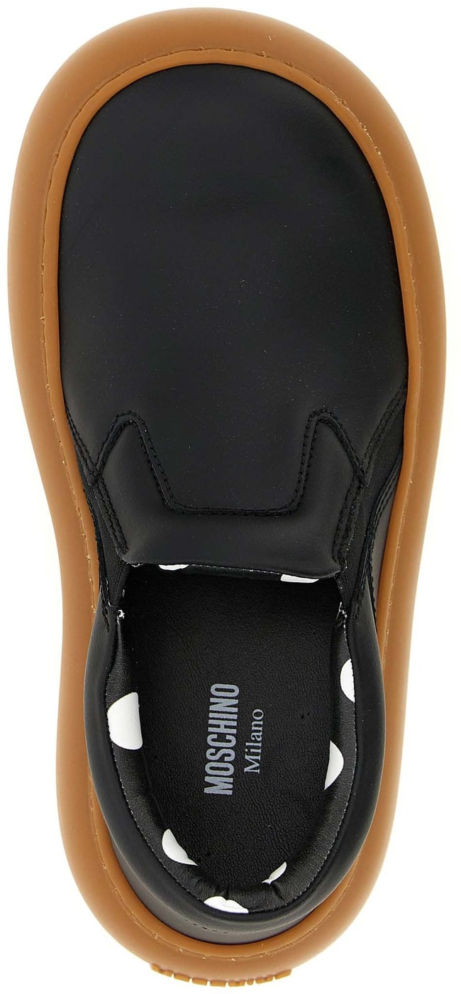 Moschino Black Leather Chunky Sneakers