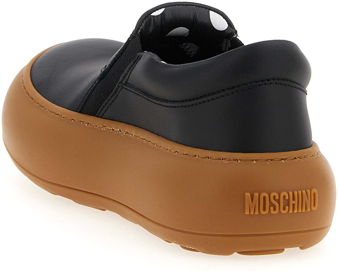 Moschino Black Leather Chunky Sneakers
