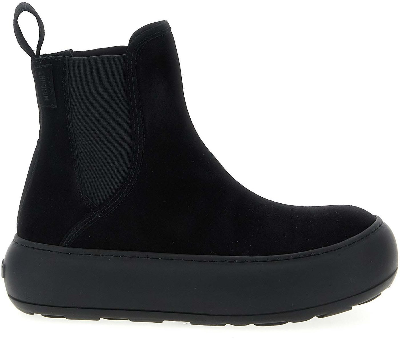 Moschino Black Calfskin Chelsea Boots