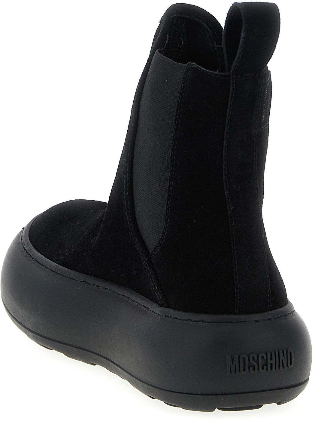 Moschino Black Calfskin Chelsea Boots