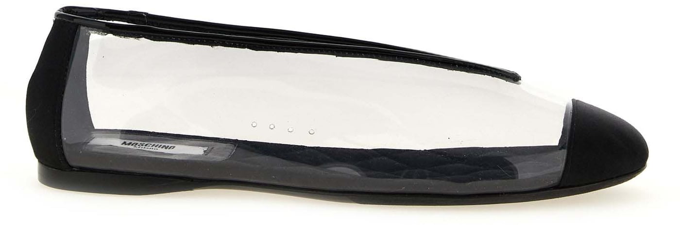 Moschino Black Pvc Ballet Flats