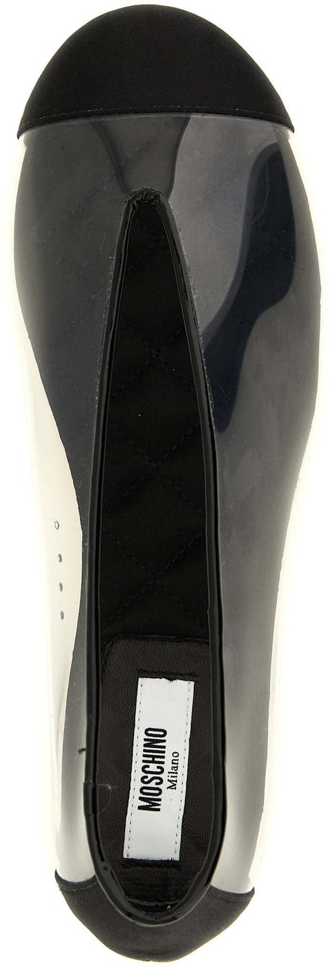 Moschino Black Pvc Ballet Flats