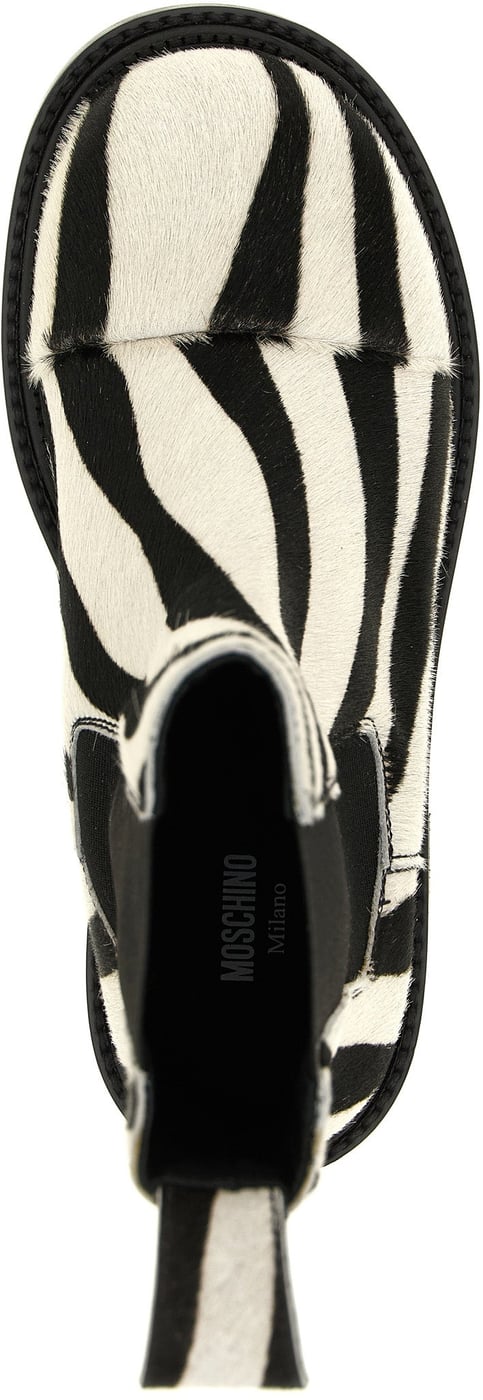Moschino Bicolor Calfskin Ankle Boots