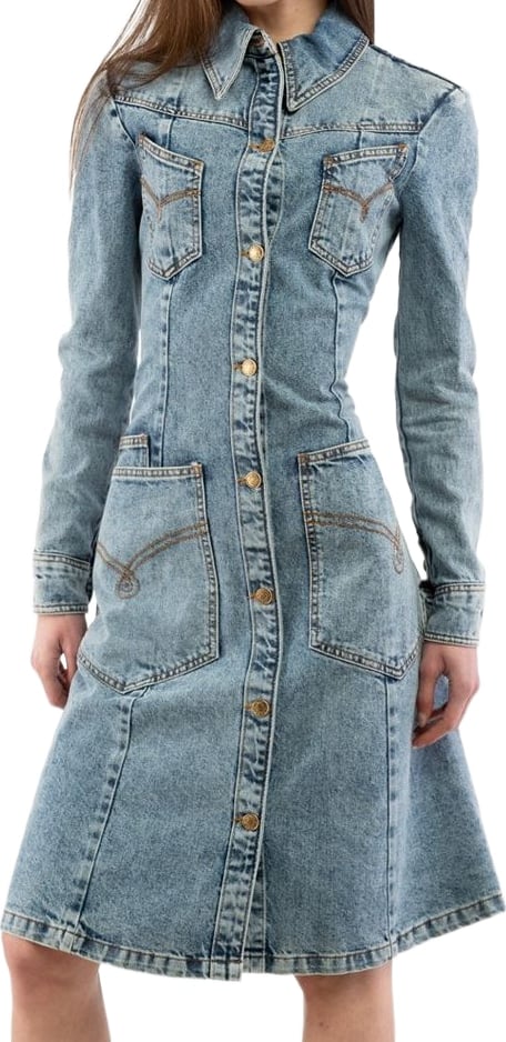 Moschino Blue Cotton Casual Dress