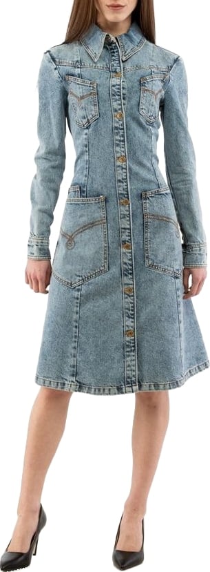 Moschino Blue Cotton Casual Dress