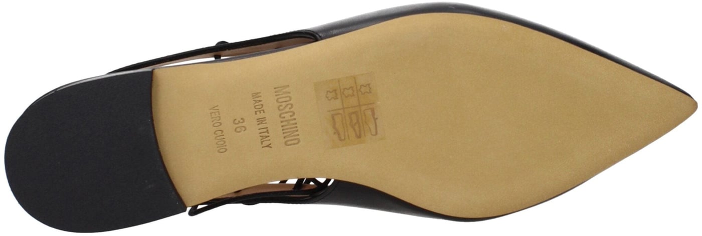 Moschino Black Leather Flats