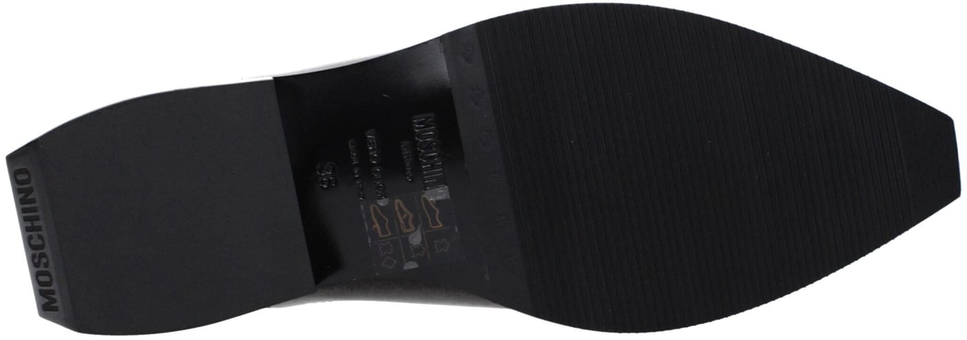 Moschino Black Leather Mules