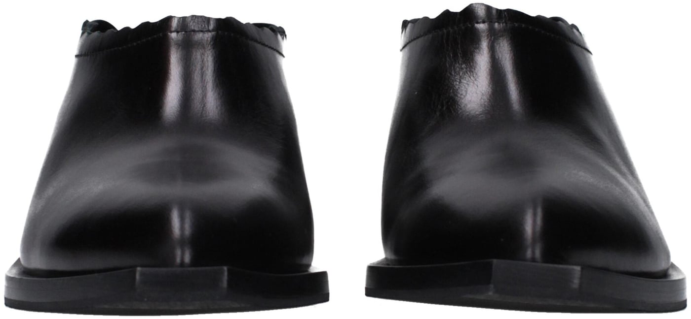 Moschino Black Leather Mules