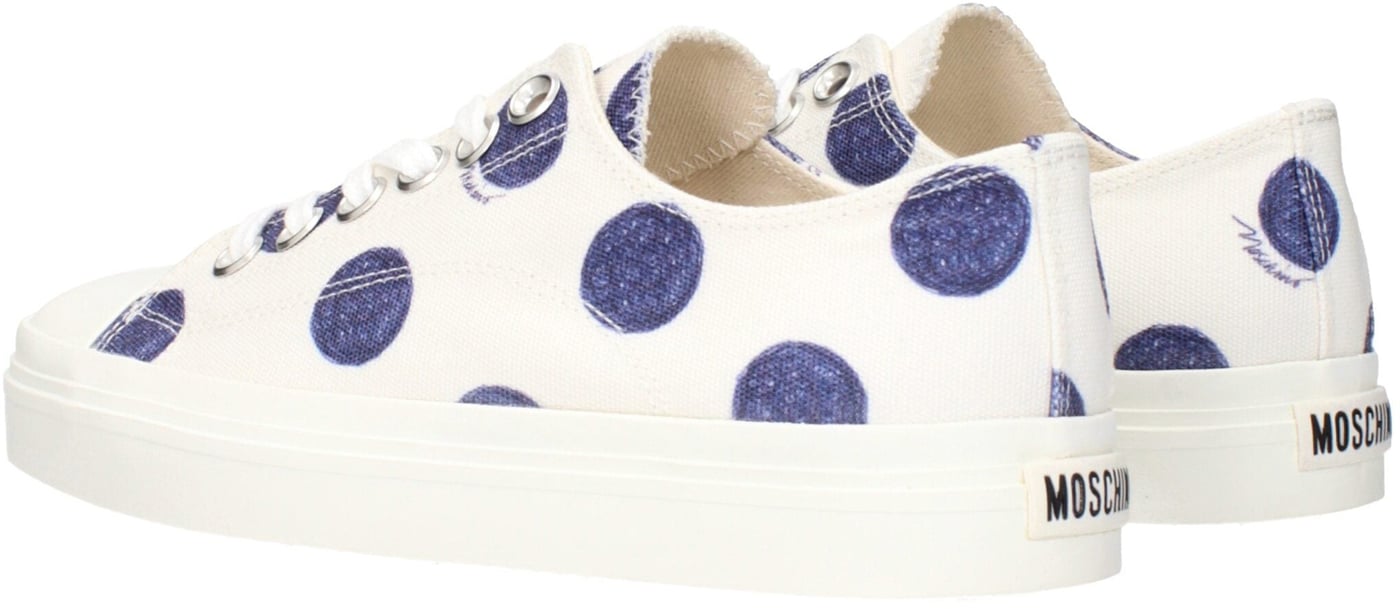 Moschino White Fabric Low Top Sneakers