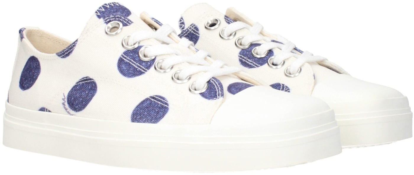 Moschino White Fabric Low Top Sneakers