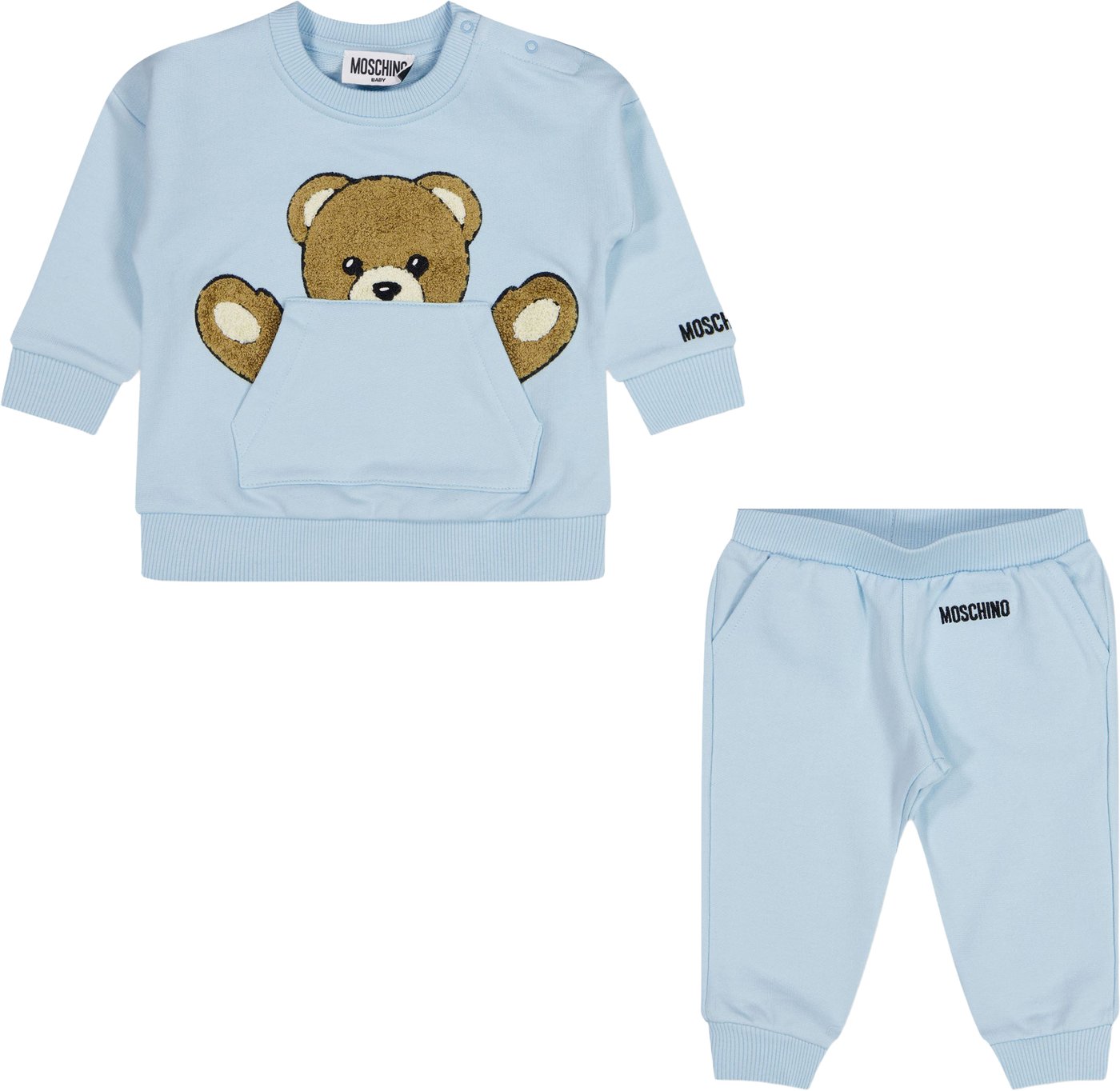 Moschino Baby Unisex Joggingpak In Licht Blauw