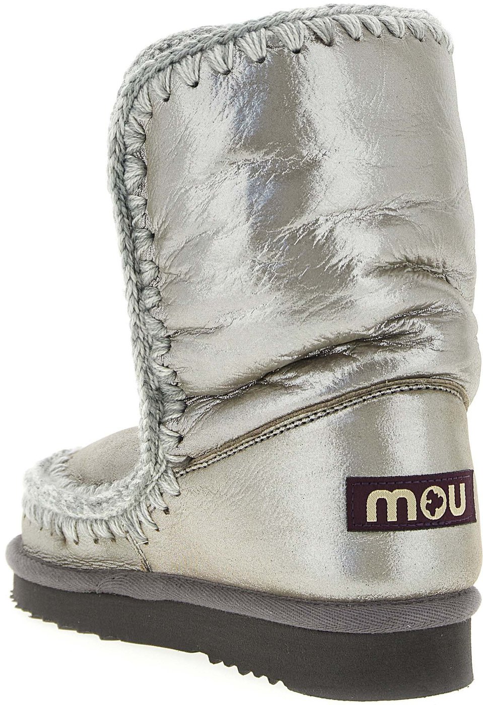 Mou Silver Lambskin Ankle Boots
