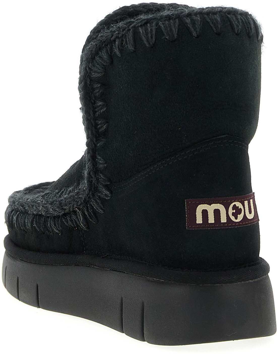 Mou Black Lamb Leather Ankle Boots