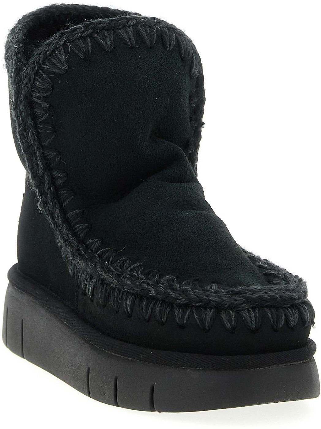 Mou Black Lamb Leather Ankle Boots