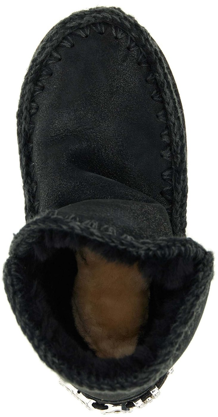 Mou Black Lamb Leather Ankle Boots