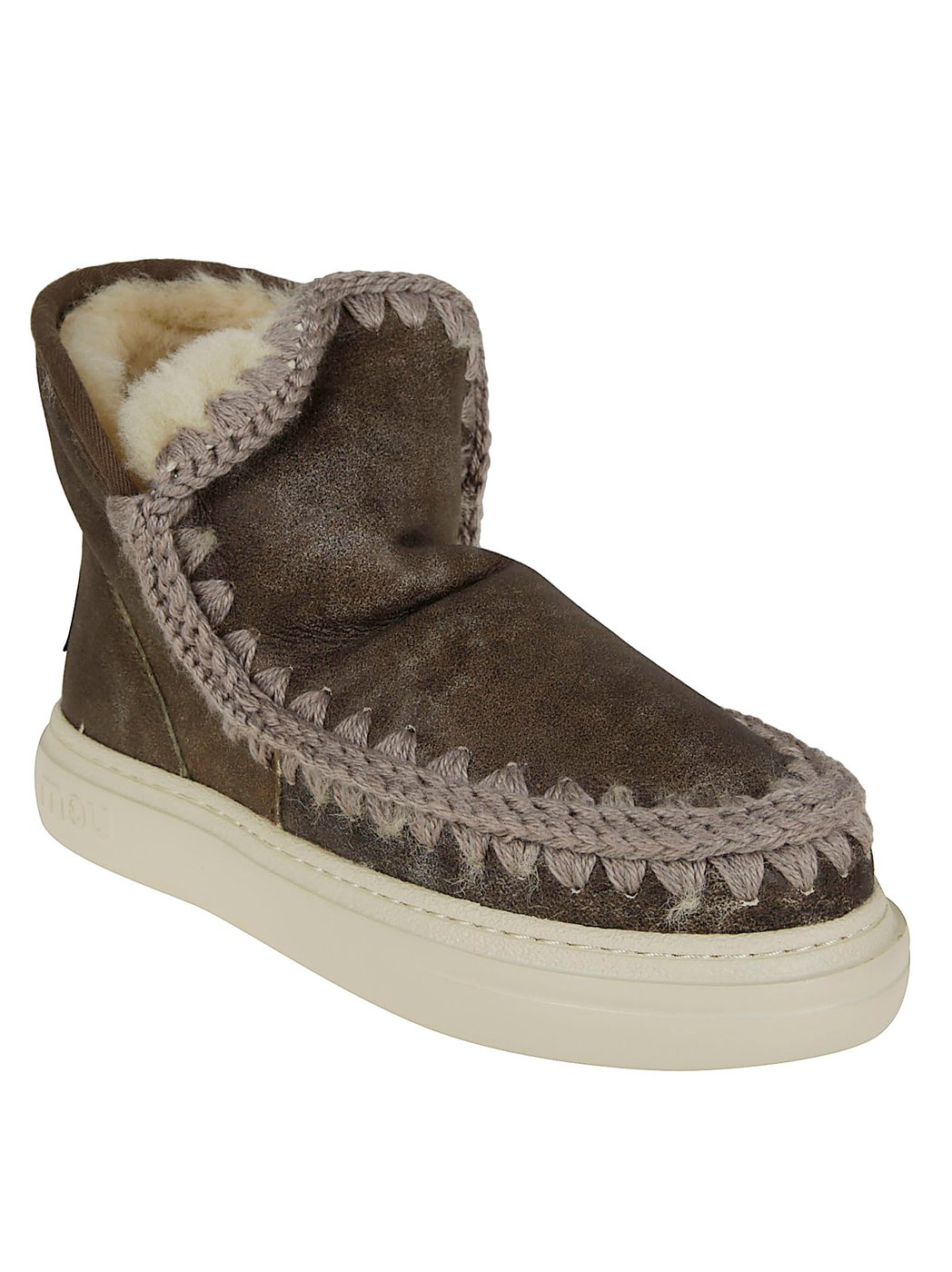 Double-Face Sheepskin Crochet Boots