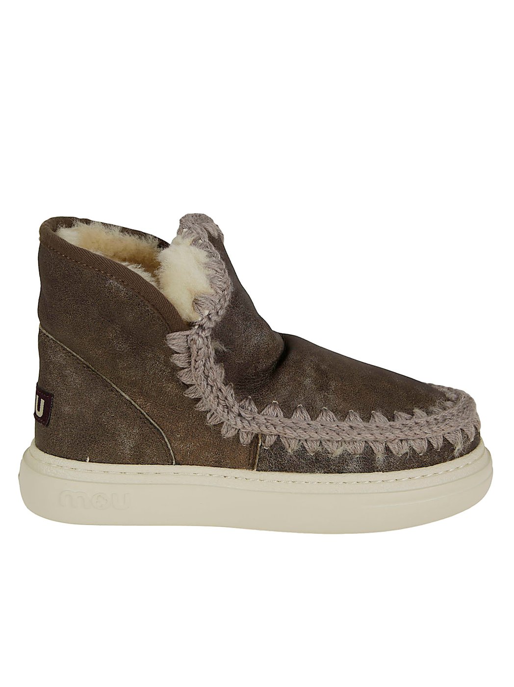 Double-Face Sheepskin Crochet Boots