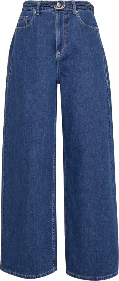 MOSS COPENHAGEN - Loa Lis HW Boxy Wide Jeans Long - 20203 - Mid Blue Wash
