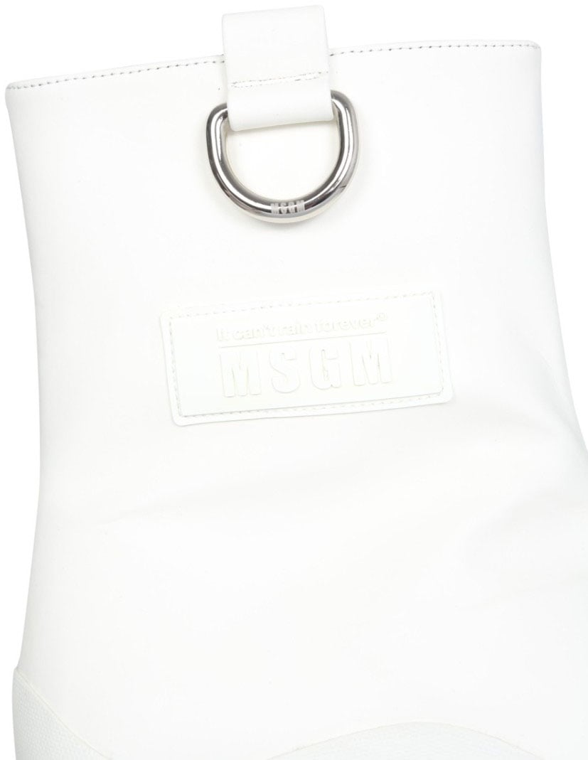 Mid-Calf White Rain Boots