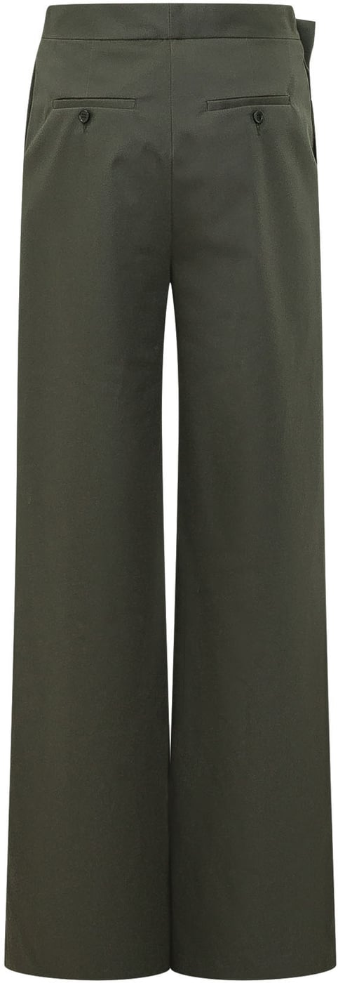 Pantaloni a Gamba Ampia con Cuciture Frontali