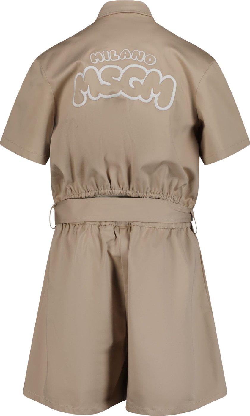 MSGM Kinder Jumpsuits Beige