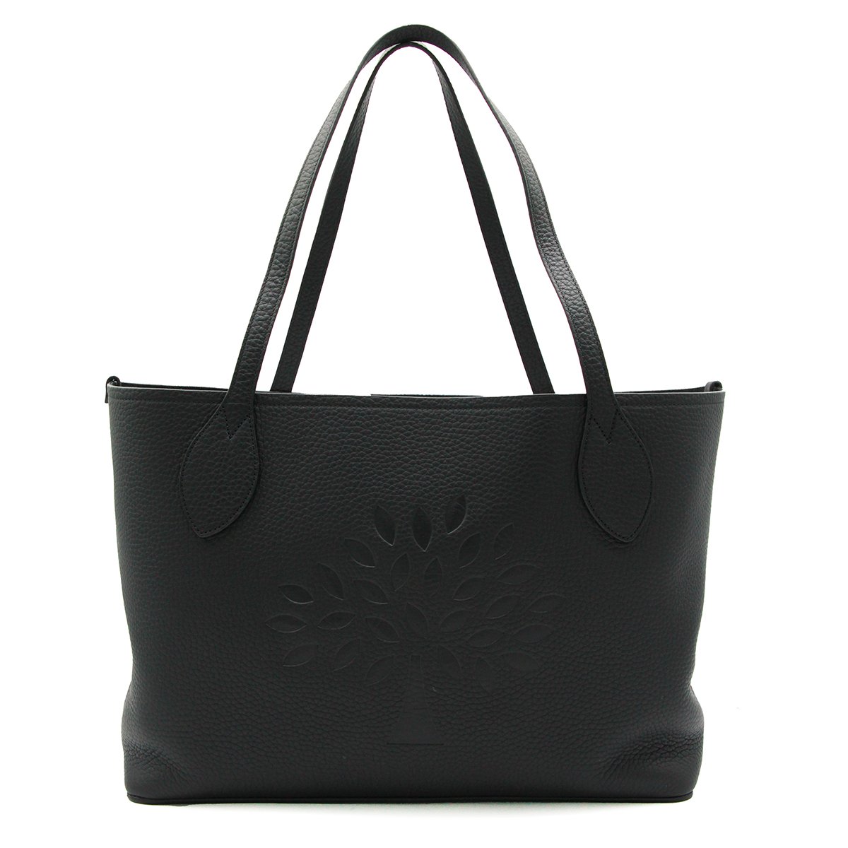 Textured Black Tote Bag with Embossed Design